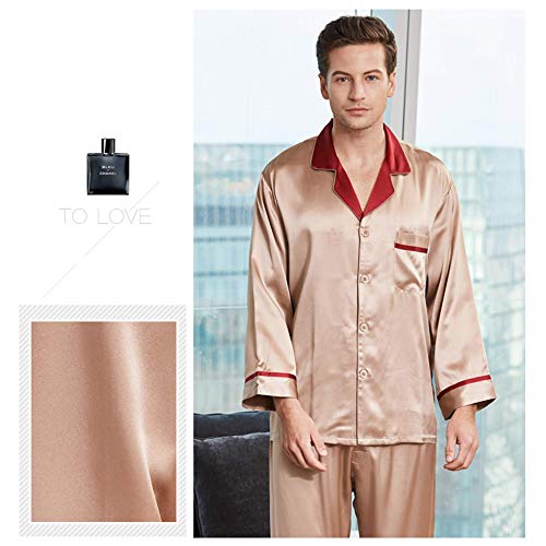 qazxsw Conjunto de Pijamas para Hombre, de Manga Larga, de Seda, de Gusano de Seda, Servicio a Domicilio, Traje de Dos Piezas a Juego, Primavera, otoño, Verano qazxsw Conjunto de Pijamas para Hombre, de Manga Larga, de Seda, de Gusano de Seda, Servicio a Domicilio, Traje de Dos Piezas a Juego, Primavera, otoño, Verano
