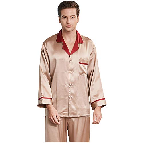 qazxsw Conjunto de Pijamas para Hombre, de Manga Larga, de Seda, de Gusano de Seda, Servicio a Domicilio, Traje de Dos Piezas a Juego, Primavera, otoño, Verano qazxsw Conjunto de Pijamas para Hombre, de Manga Larga, de Seda, de Gusano de Seda, Servicio a Domicilio, Traje de Dos Piezas a Juego, Primavera, otoño, Verano