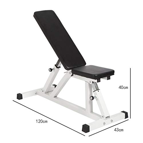 Qazxsw Mancuerna Banco,Formación Equipo De La Aptitud Comercial Presidente De Fitness Junta Supino De Múltiples Funciones Casera De Fitness Heces Ángulo Ajustable,Negro,120 * 43 * 40cm