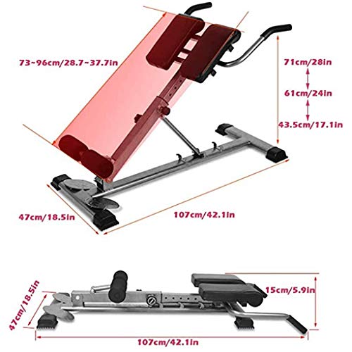 qazxsw Silla Romana Ajustable, Banco de hiperextensión de Respaldo Multifuncional, Equipo de Entrenamiento de Fuerza