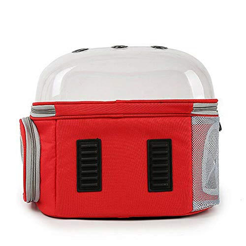 QDCITT Bolsa de hombro transparente con agujeros transpirables para la jaula de la mochila de exterior para mascotas, suministros de animales en venta al por mayor o al por menor (rojo)