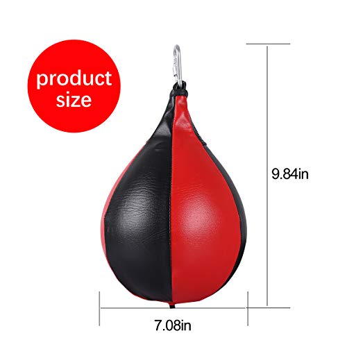Qdreclod Cuero Peras de Boxeo de Velocidad, Saco de Boxeo Colgante con Inflador Conjunto de Entrenamiento para Entrenamiento Físico MMA Muay Thai o Entrenamiento Deportivo Qdreclod Cuero Peras de Boxeo de Velocidad, Saco de Boxeo Colgante con Inflador Conjunto de Entrenamiento para Entrenamiento Físico MMA Muay Thai o Entrenamiento Deportivo