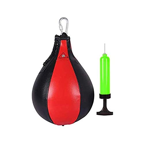 Qdreclod Cuero Peras de Boxeo de Velocidad, Saco de Boxeo Colgante con Inflador Conjunto de Entrenamiento para Entrenamiento Físico MMA Muay Thai o Entrenamiento Deportivo Qdreclod Cuero Peras de Boxeo de Velocidad, Saco de Boxeo Colgante con Inflador Conjunto de Entrenamiento para Entrenamiento Físico MMA Muay Thai o Entrenamiento Deportivo
