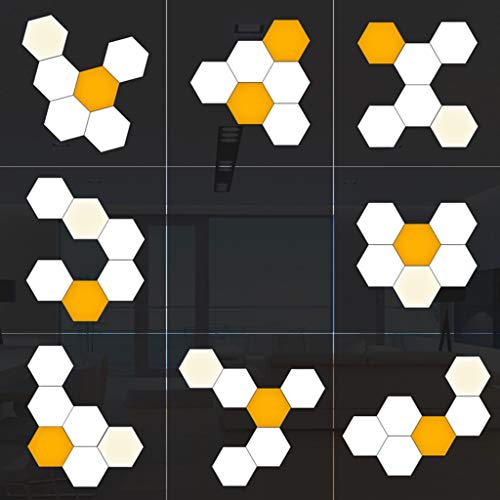 QFFL Paneles de luz Inteligentes Lámpara de Pared LED Lámparas Hexagonales Mini Touch Light Modulares Iluminación Sensible Al Tacto Luz Nocturna Luz Decoración Casera Creativa Lámpara de Pared