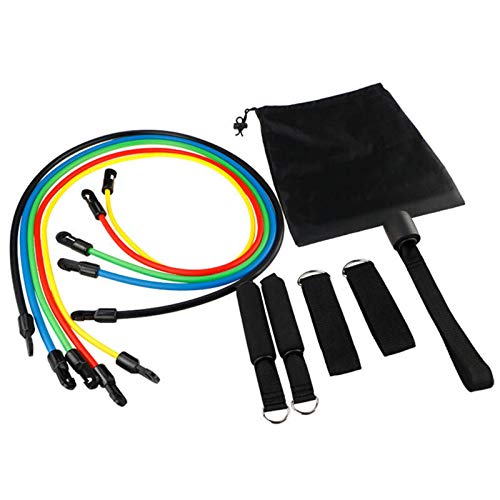 QFWM Bandas De Ejercicio11 Piezas Kits De Cuerda De Tracción Bandas De Resistencia para Ejercicios Ejercicios Equipo De Yoga para Entrenamiento Corporal DeportivoPara Yoga