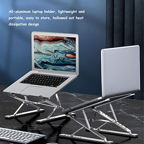 QHGao Portátil Portátil Ajustable Aluminio Portátil, para Tableta Portátil De 11"- 17", 6-9 Engranajes Ajustables, Doble Triángulo De Diseño Estable