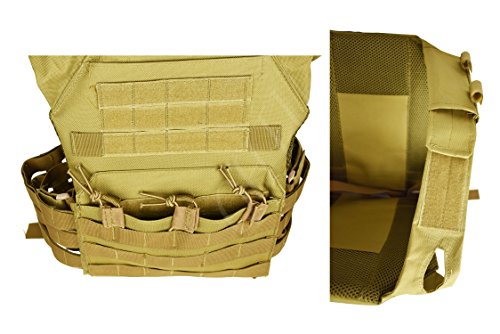 QHIU Chaleco Tácticos Ligero Militar Combate Camo Protección Molle Extraíble Placas para Airsoft Paintball Caza CS SWAT Juego de Guerra Deportes al Aire Libre