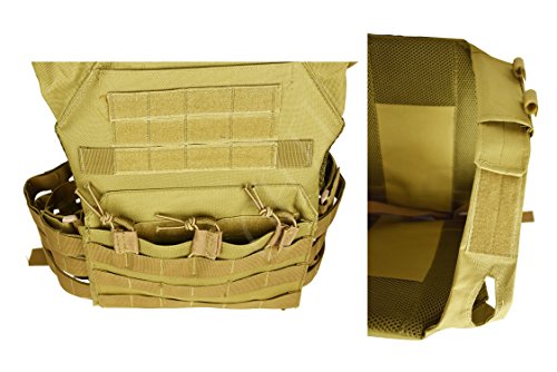 QHIU Chaleco Tácticos Ligero Militar Combate Camo Protección Molle Extraíble Placas para Airsoft Paintball Caza CS SWAT Juego de Guerra Deportes al Aire Libre QHIU Chaleco Tácticos Ligero Militar Combate Camo Protección Molle Extraíble Placas para Airsoft Paintball Caza CS SWAT Juego de Guerra Deportes al Aire Libre