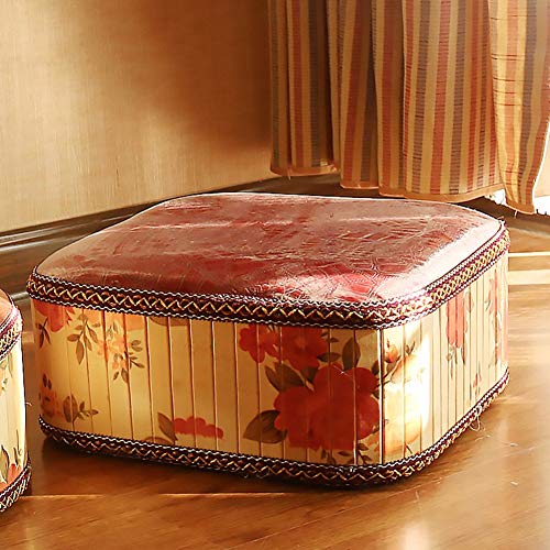 QI-shanping Bambú Taburete Redondo, de Madera Maciza de Zafu Que Teje a Mano de la Vendimia Creativa Escabel decoración del Zapato de heces (Color : B, Size : W30xH25cm) QI-shanping Bambú Taburete Redondo, de Madera Maciza de Zafu Que Teje a Mano de la Vendimia Creativa Escabel decoración del Zapato de heces (Color : B, Size : W30xH25cm)