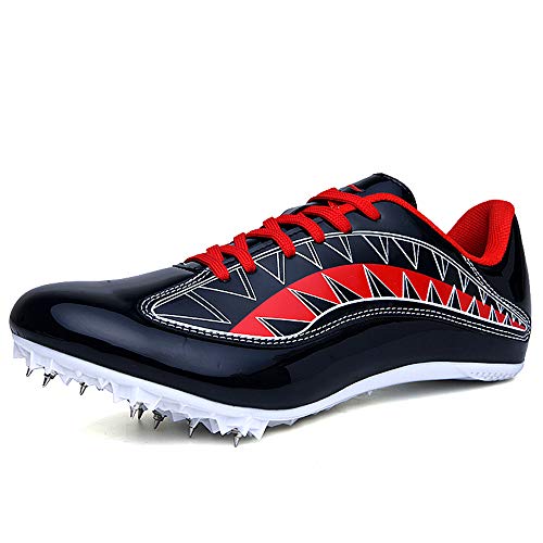 Qianyuyu Pista Y Campo Zapatos, Picos De Obstáculo Salto De Longitud Spikes Running Spikes Zapatilla Correr Salto de Longitud Media y Larga Distancia Correr Zapatos de Uñas,001,44EU