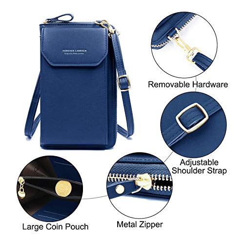 QiaoNai Bolso Movil Mujer Bolso Bandolera Móvil Bolso Pequeño Bandolera para Damas Bolso de Teléfono Móvil para Mujer Monedero de Cartera Cruzada Mini (BU)