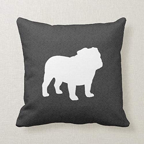 qidushop Funda de cojín decorativa con diseño de bulldog inglés para niñas, 45 x 45 cm qidushop Funda de cojín decorativa con diseño de bulldog inglés para niñas, 45 x 45 cm