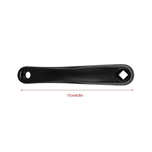 Qii lu Brazo de manivela Izquierda de Bicicleta de 170 cm, Herramienta de reparación de Brazo de manivela de Bicicleta de montaña de aleación de Aluminio para Ciclismo(Agujero rómbico Negro)