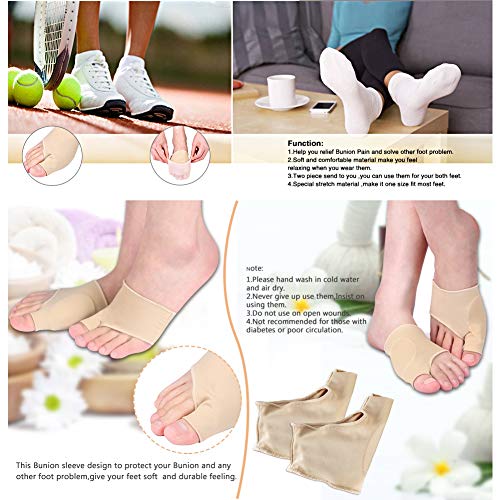 Qiilu Corrector de juanetes, corrector de pulgar para juanetes, protección de las mangas, metatarsal, almohadilla para dedos del pie, calcetines, botines