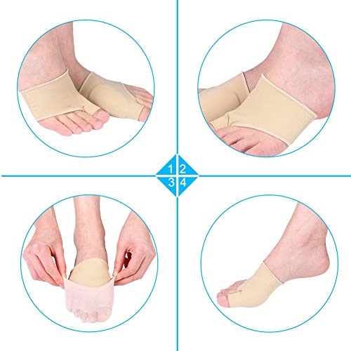 Qiilu Corrector de juanetes, corrector de pulgar para juanetes, protección de las mangas, metatarsal, almohadilla para dedos del pie, calcetines, botines