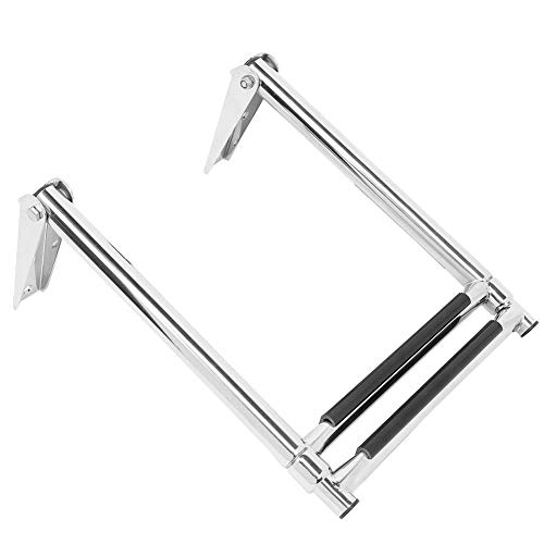 Qiilu Escalera para Barcos, Escalera Marina de 2 escalones Escalera telescópica de Acero Inoxidable para Barcos Qiilu Escalera para Barcos, Escalera Marina de 2 escalones Escalera telescópica de Acero Inoxidable para Barcos