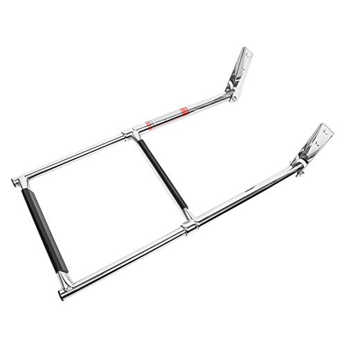 Qiilu Escalera para Barcos, Escalera Marina de 2 escalones Escalera telescópica de Acero Inoxidable para Barcos Qiilu Escalera para Barcos, Escalera Marina de 2 escalones Escalera telescópica de Acero Inoxidable para Barcos