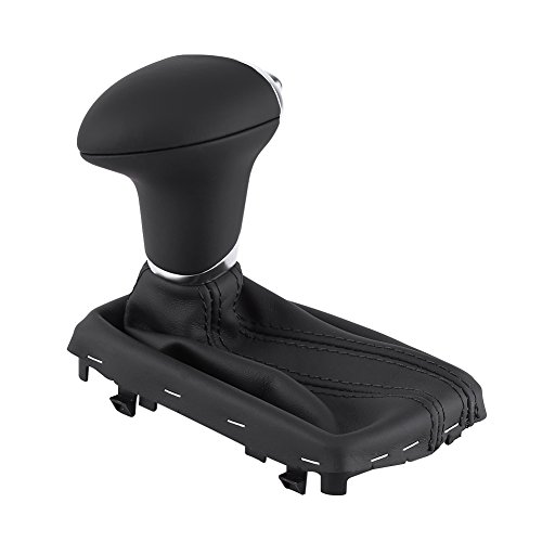 Qiilu Nueva Pomos Palanca de Cambio +Bota Cuello de Cuero Negro para Audi A5 A4L Q5 B8 B8PA Qiilu Nueva Pomos Palanca de Cambio +Bota Cuello de Cuero Negro para Audi A5 A4L Q5 B8 B8PA