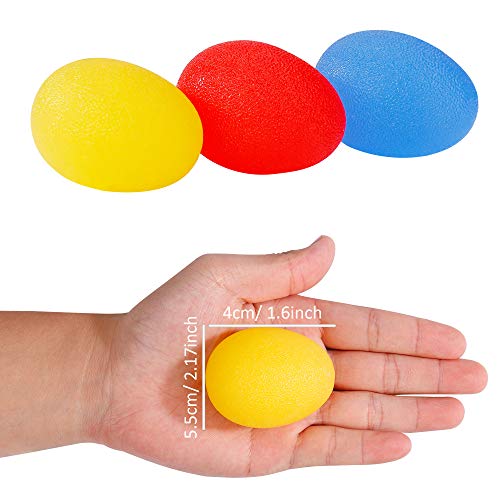 QIMEI-SHOP Manos Ejercicio Pelotas Antiestres Bolas Rehabilitación Fortalecedores de Mano Dedo Agarre Squeeze Pelota para Terapia Artritis Fisioterapia 3 Piezas