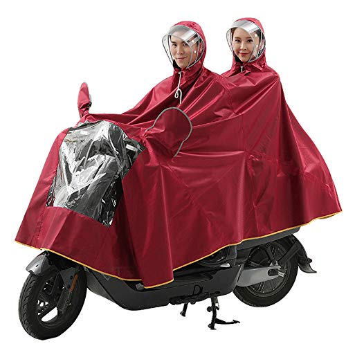 QINAIDI Poncho de Aumento de Engrosamiento de Doble Tapa contra la Lluvia de la Motocicleta eléctrica, Cubierta de máscara Desmontable, para Silla de Ruedas eléctrica, Bicicleta,2,XXXXL