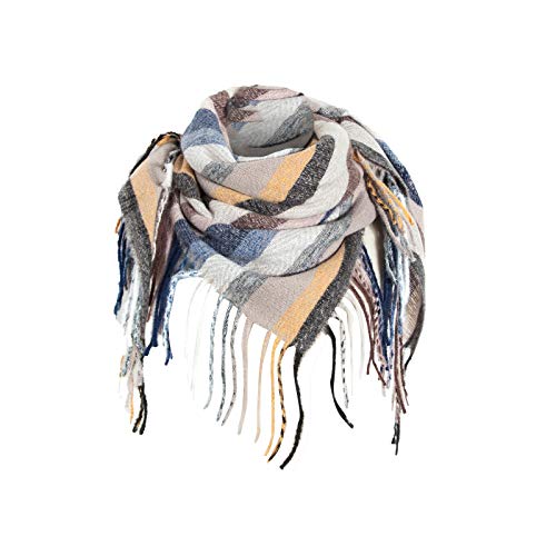 QingFang - Bufanda para mujer, diseño de borla, cuadrada, cálida, suave, bufanda, chal (FSH) QingFang - Bufanda para mujer, diseño de borla, cuadrada, cálida, suave, bufanda, chal (FSH)