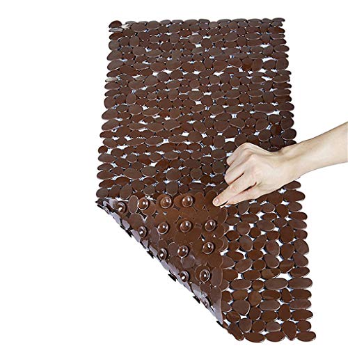 Qinghengyong Baño Alfombrilla Antideslizante baño de Ducha de baño del cojín de PVC Antideslizante baño colchoneta con Las ventosas de bañera Antideslizante Mat, Brown marrón