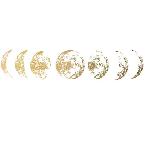 Qinlee. Simple Golden Moon Phase Etiqueta De La Pared Imagen De Ebay Decoración De La Pared De La Luna Una Pieza Etiqueta De Una Pieza Tamaño 60 * 40cm Material De PVC