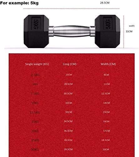 Qinmo De Fuerza Pesas Fitness Training Dumbell de Goma con Mancuernas hexagonales Body Power Juego de Pesos de la Pesa Sólido (Size : 20kg)