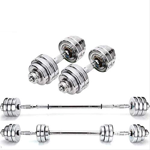 Qinmo Entrenamiento de Fuerza Pesas de Uso múltiple en Par, Contiene Dos Mancuernas con Asas de Metal, de Plata (Size : 20kg) Qinmo Entrenamiento de Fuerza Pesas de Uso múltiple en Par, Contiene Dos Mancuernas con Asas de Metal, de Plata (Size : 20kg)