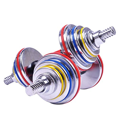 Qinmo Entrenamiento de fuerza Pesas puro Combinación 20kg30kg paquete de plástico aparatos de ejercicios de galvanoplastia los hombres de acero (color: plata, tamaño: 15 kg), Tamaño: 30 kg, color: pla