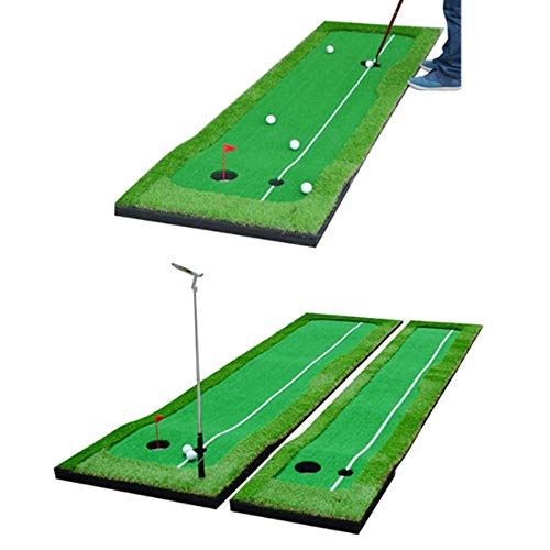 QinWenYan Alfombras de Práctica de Golf Putter de Golf para Hombres Colchoneta de Entrenamiento de Golf Verde Estera de práctica de Golf Profesional Putter Sprint Largo para Interiores y Exteriores