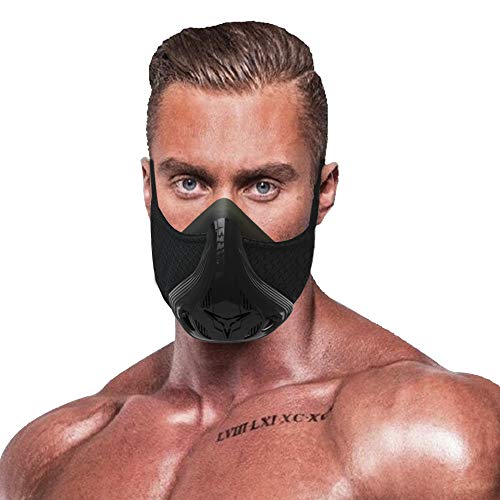 Qise Máscara de entrenamiento deportiva con capacidad vital para correr, 48 niveles de resistencia respiratoria, máscara de entrenamiento, resistencia a la carrera, respiración de oxígeno para adultos Qise Máscara de entrenamiento deportiva con capacidad vital para correr, 48 niveles de resistencia respiratoria, máscara de entrenamiento, resistencia a la carrera, respiración de oxígeno para adultos