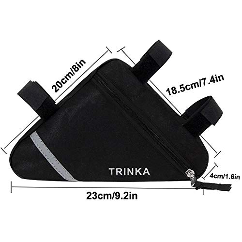 QitinDasen Premium Bolso Triángulo de Bicicleta, Bolsa de Marco de Tubo Delantero de Bicicleta, Bolsa Triangular Impermeable (Negro) QitinDasen Premium Bolso Triángulo de Bicicleta, Bolsa de Marco de Tubo Delantero de Bicicleta, Bolsa Triangular Impermeable (Negro)