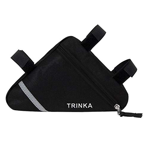 QitinDasen Premium Bolso Triángulo de Bicicleta, Bolsa de Marco de Tubo Delantero de Bicicleta, Bolsa Triangular Impermeable (Negro)