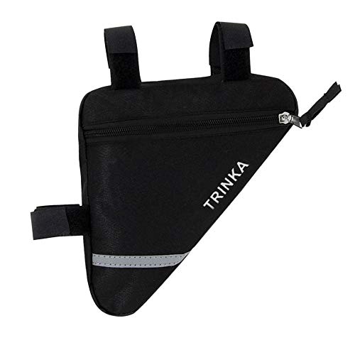 QitinDasen Premium Bolso Triángulo de Bicicleta, Bolsa de Marco de Tubo Delantero de Bicicleta, Bolsa Triangular Impermeable (Negro)