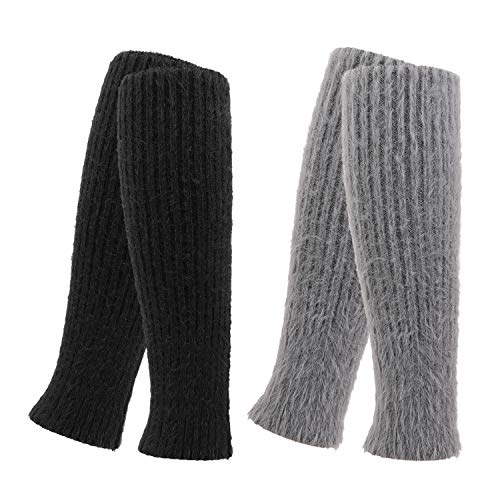 QKURT 2 Pares Invierno Calentadores, Legwarmers Calentadores de piernas de lana