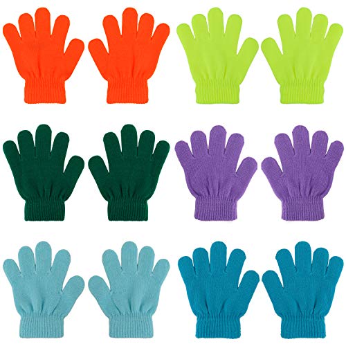 QKURT 6 Pares Guantes de Invierno para Niños,Invierno Guantes Guantes Calientes Guantes de Dedos completos para Niños Niñas QKURT 6 Pares Guantes de Invierno para Niños,Invierno Guantes Guantes Calientes Guantes de Dedos completos para Niños Niñas