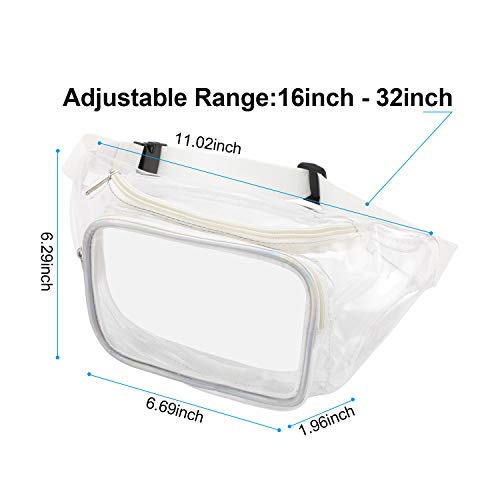 QKURT Riñonera, Riñonera Transparente con Cierre de Cremallera, Cinturón Ajustable para Rave, Festival, Viajes, Fiesta, Juegos Deportivos QKURT Riñonera, Riñonera Transparente con Cierre de Cremallera, Cinturón Ajustable para Rave, Festival, Viajes, Fiesta, Juegos Deportivos