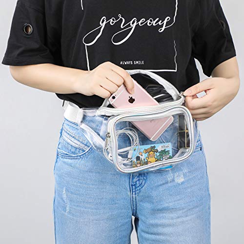 QKURT Riñonera, Riñonera Transparente con Cierre de Cremallera, Cinturón Ajustable para Rave, Festival, Viajes, Fiesta, Juegos Deportivos QKURT Riñonera, Riñonera Transparente con Cierre de Cremallera, Cinturón Ajustable para Rave, Festival, Viajes, Fiesta, Juegos Deportivos