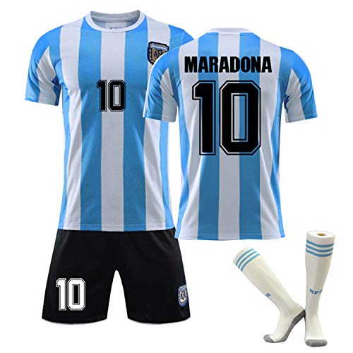 QLGRXWL Camisetas De Fútbol,Camiseta De Fútbol Argentina Maradona 10# De 1986,Camiseta De Camiseta De Fútbol Argentina,para Jóvenes Y Niños,XL