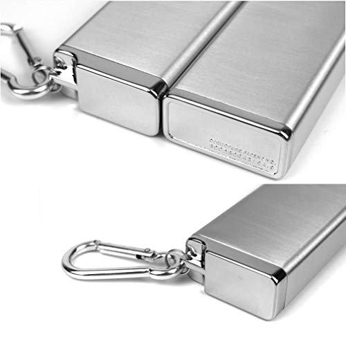 QLIGHA Caja del Cigarrillo del Bolsillo Mmen Metal Portable con El Anillo Dominante 8 Cajas Ordinarias De Los Cigarrillos,Silver