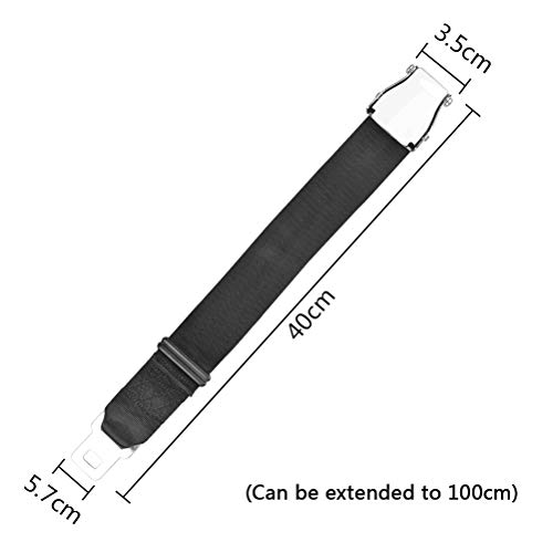 QLOUNI 100% Hilo de Poliéster Cinturón de Seguridad de Extensión del Avión Ajustable de 20-100 cm