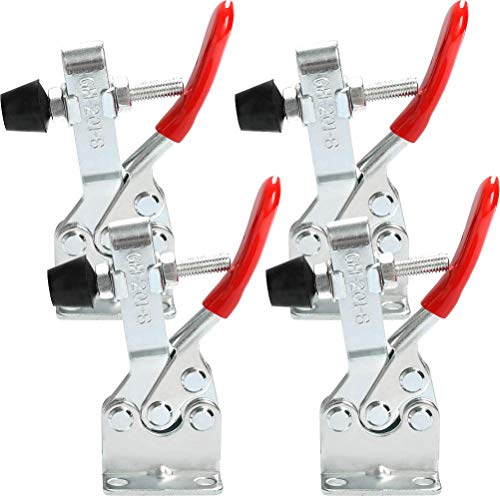 QLOUNI 4pcs 201B Abrazaderas de Palanca de Mano 201Lbs (90KG) Capacidad de Sujeción Tensión Antideslizante Horizontal de Liberación Rápida Herramienta QLOUNI 4pcs 201B Abrazaderas de Palanca de Mano 201Lbs (90KG) Capacidad de Sujeción Tensión Antideslizante Horizontal de Liberación Rápida Herramienta
