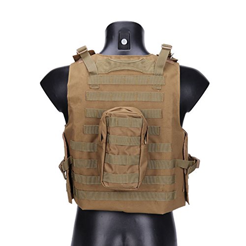 QMFIVE Chalecos Tácticos, Anfibio Chaleco táctico Militar Molle Chaleco Combate Asalto Placa Camuflaje Chaleco del Portador para tactico Airsoft Outdoor (Tan) QMFIVE Chalecos Tácticos, Anfibio Chaleco táctico Militar Molle Chaleco Combate Asalto Placa Camuflaje Chaleco del Portador para tactico Airsoft Outdoor (Tan)