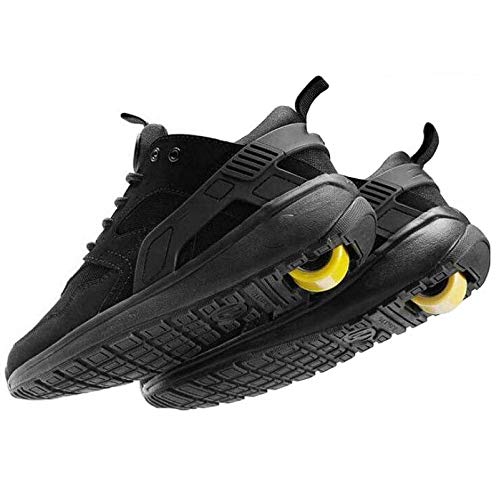 qmj Zapatos con Ruedas Zapatillas, Leotardo De Gimnasia Rítmica para Mujer, Leotardo De Competición De Entrenamiento De Manga Larga De Licra De Alta Elasticidad,Black-40