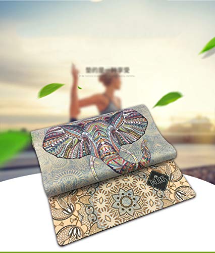 QMMCK Estera De Yoga De Goma Natural Superficie De Piel De Venado Impresión Plegable Portátil Antideslizante Toalla Colchoneta para Ejercicios De Piso De Pilates En El Gimnasio QMMCK Estera De Yoga De Goma Natural Superficie De Piel De Venado Impresión Plegable Portátil Antideslizante Toalla Colchoneta para Ejercicios De Piso De Pilates En El Gimnasio