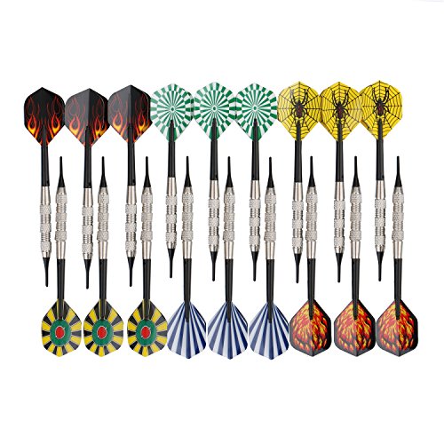 QMQ 18 pcs 6 Estilos Dardos de Punta Blanda Set con Puntos de Punta Blanda para Diana electrónica, 17 Gramos QMQ 18 pcs 6 Estilos Dardos de Punta Blanda Set con Puntos de Punta Blanda para Diana electrónica, 17 Gramos
