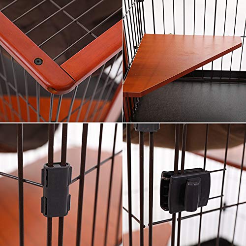 QNMM Cat Jaula Cat Villa Madera Retro De Tres Capas De Cuatro Capas con Jaula De Gato Superior Jaula para Mascotas Casa De Madera Maciza QNMM Cat Jaula Cat Villa Madera Retro De Tres Capas De Cuatro Capas con Jaula De Gato Superior Jaula para Mascotas Casa De Madera Maciza