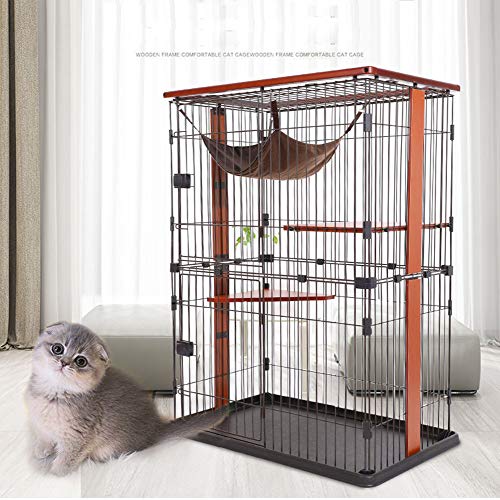 QNMM Jaula para Gatos De Madera Villa para Gatos De Tres Capas Casa para Gatos De Interior Hogar Doble Capa Jaula para Gatos De Madera Sólida QNMM Jaula para Gatos De Madera Villa para Gatos De Tres Capas Casa para Gatos De Interior Hogar Doble Capa Jaula para Gatos De Madera Sólida