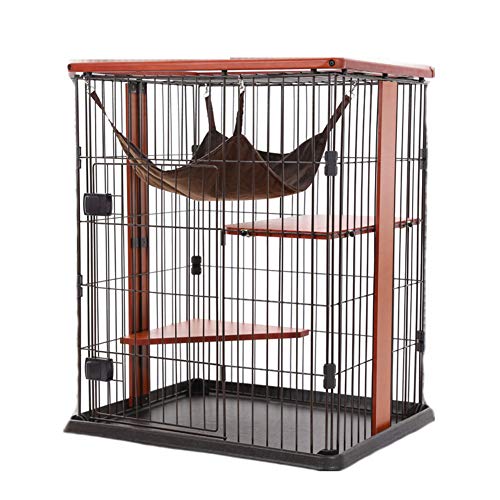 QNMM Jaula para Gatos De Madera Villa para Gatos De Tres Capas Casa para Gatos De Interior Hogar Doble Capa Jaula para Gatos De Madera Sólida QNMM Jaula para Gatos De Madera Villa para Gatos De Tres Capas Casa para Gatos De Interior Hogar Doble Capa Jaula para Gatos De Madera Sólida